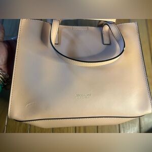 Jessie And Jane Chic Classic Purse Tote Crossbody Medium Size Pale Pink Flaw